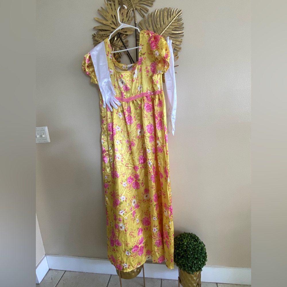 Chic Yellow and Pink Floral Nightgown